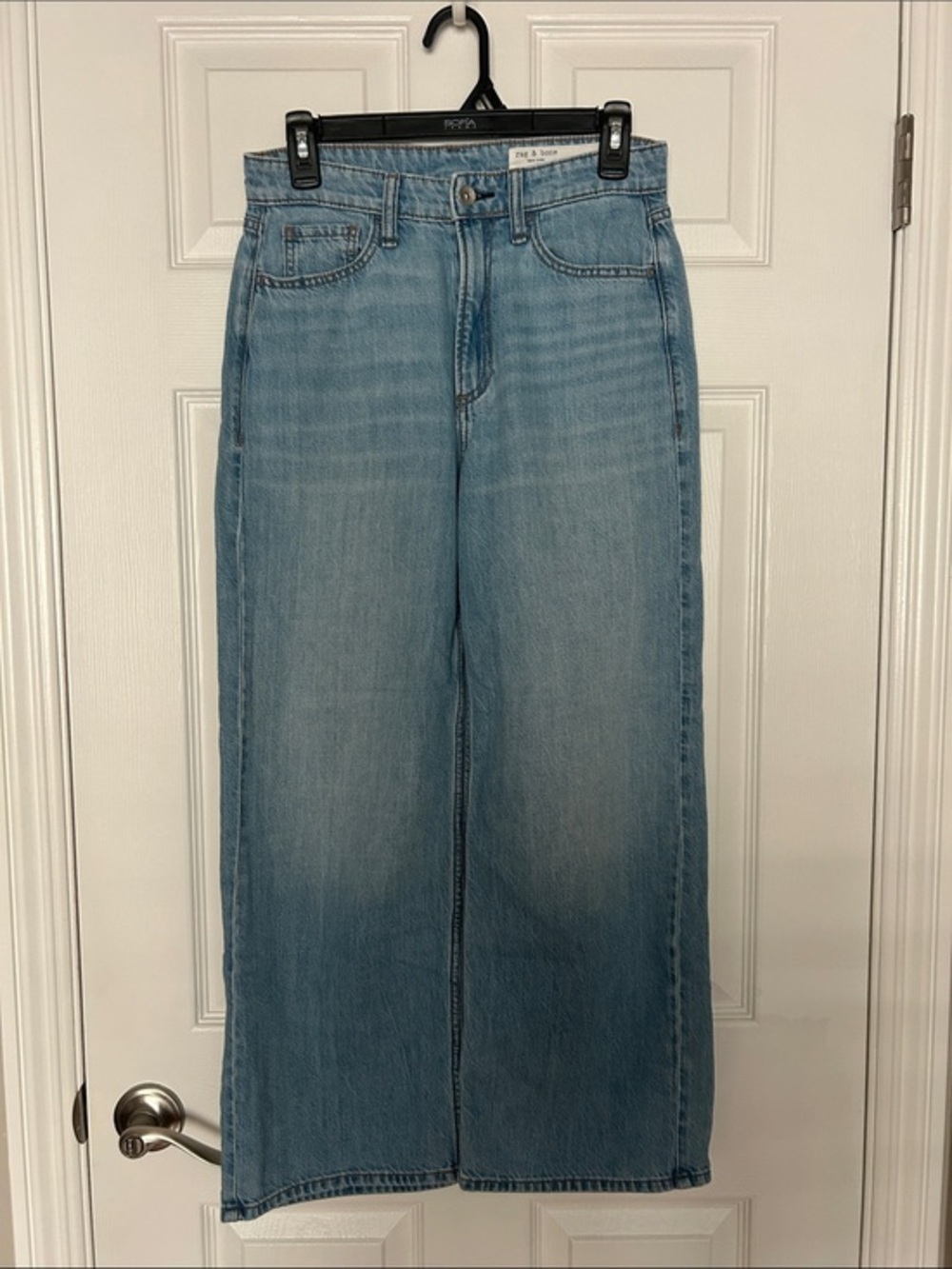 rag & bone Light Wash Wide-Leg Mid-Rise Jeans